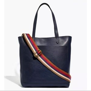 *new with tags* Madewell Zip-Top Medium Transport Tote: Rainbow Webbing Straps